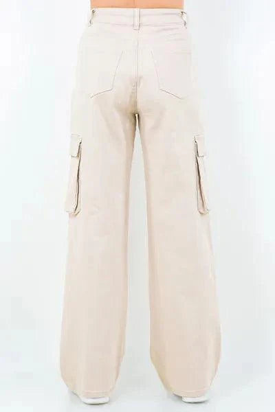 American Bazi Drawstring Wide Leg Cargo Pants