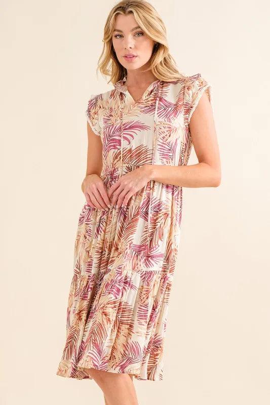 And The Why Boho Printed Tiered Dress