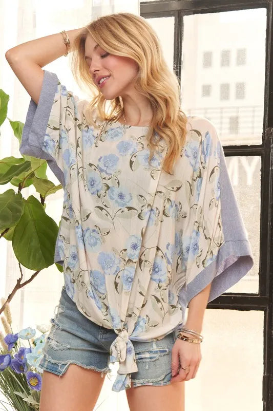 ADORA Tie Floral Tunic Top