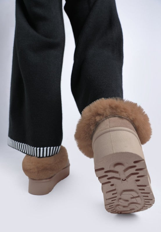 Aniso Faux Fur Slip On Snow Boots