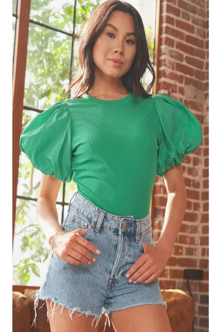 Balloon Sleeve Bodysuit