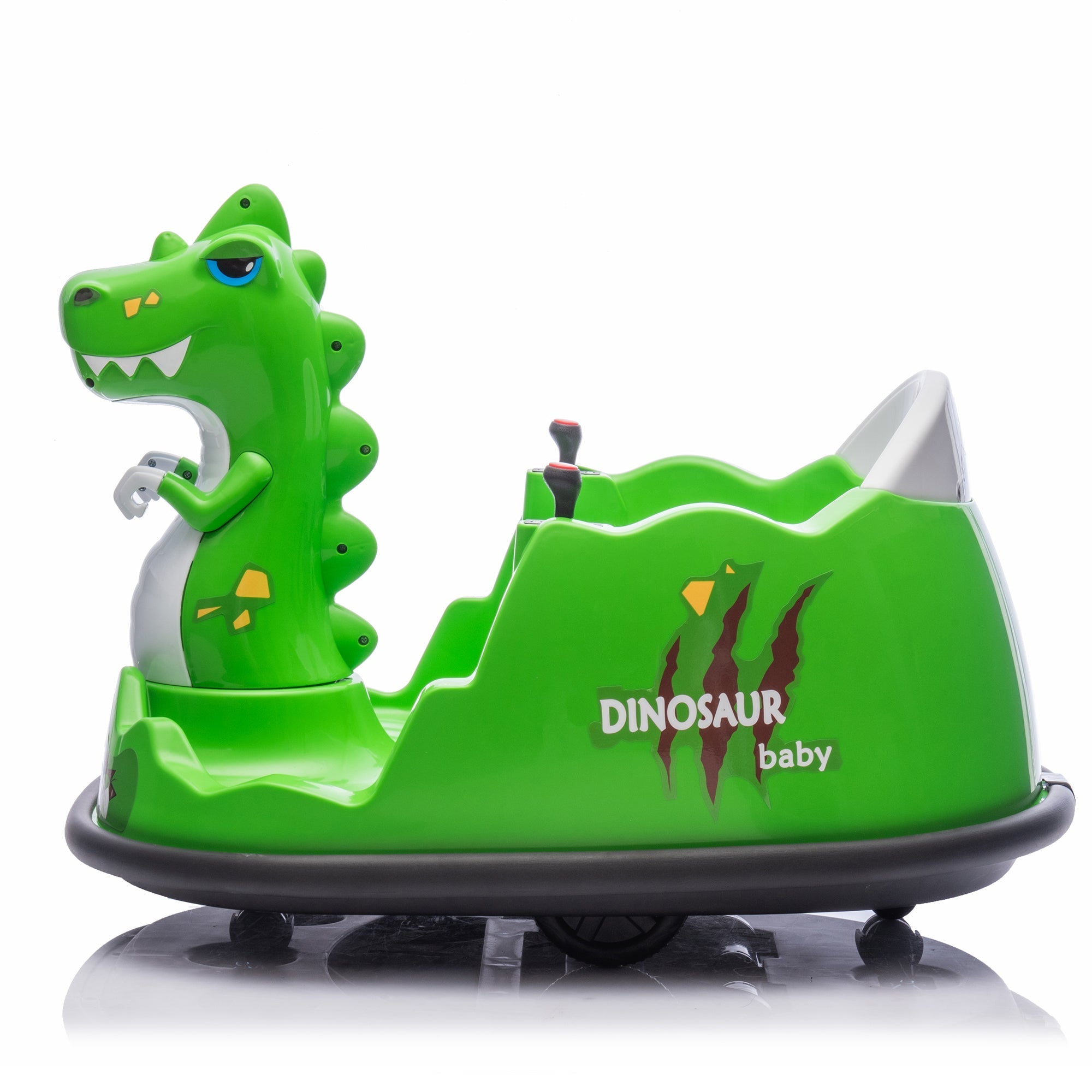 12V Kids Ride On Bumper Car W/Parents Control,Dinosaur Shape & Element Design,2WD,Spray With Light,360 Degree Rotation,Safety Anti-Collision Strip,Switchable music,Large Size Seat Design For Kids 2-5.