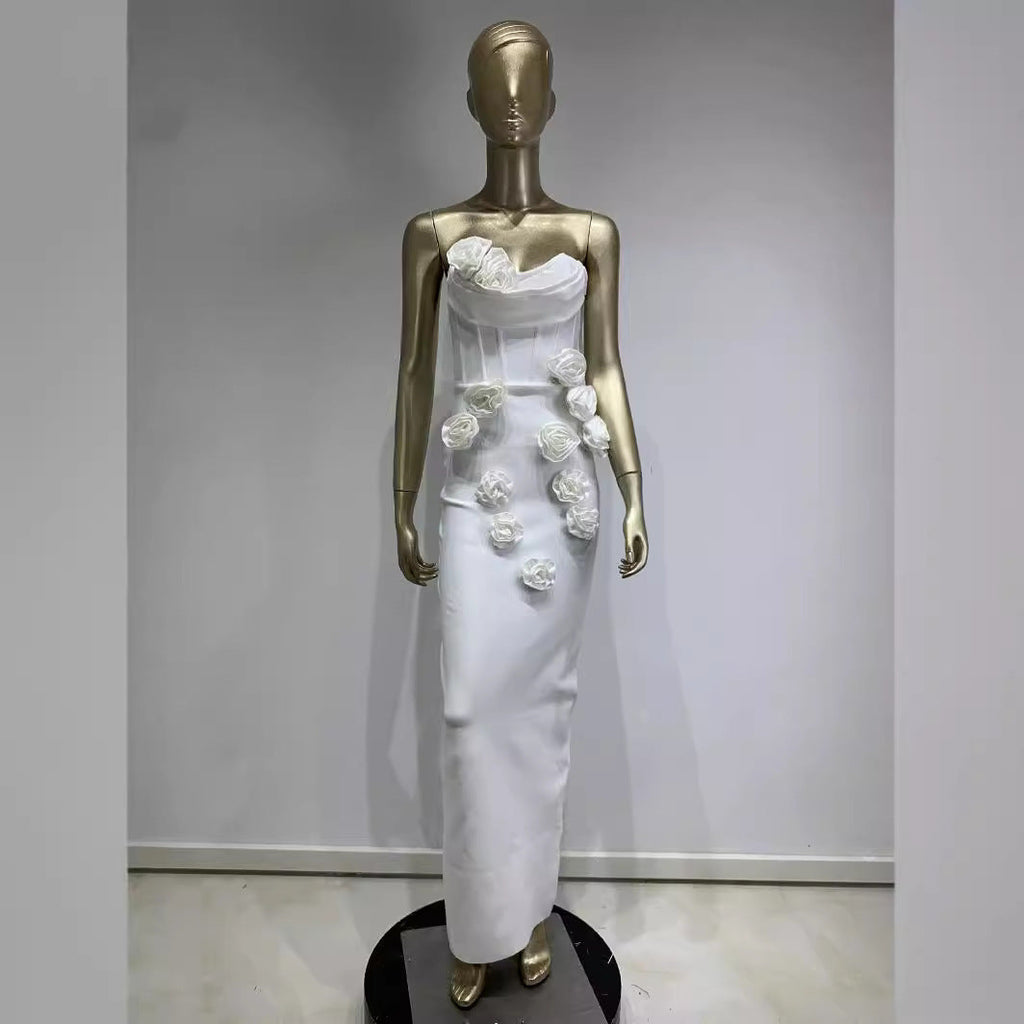 Bandage Tube Top Applique Party Dress