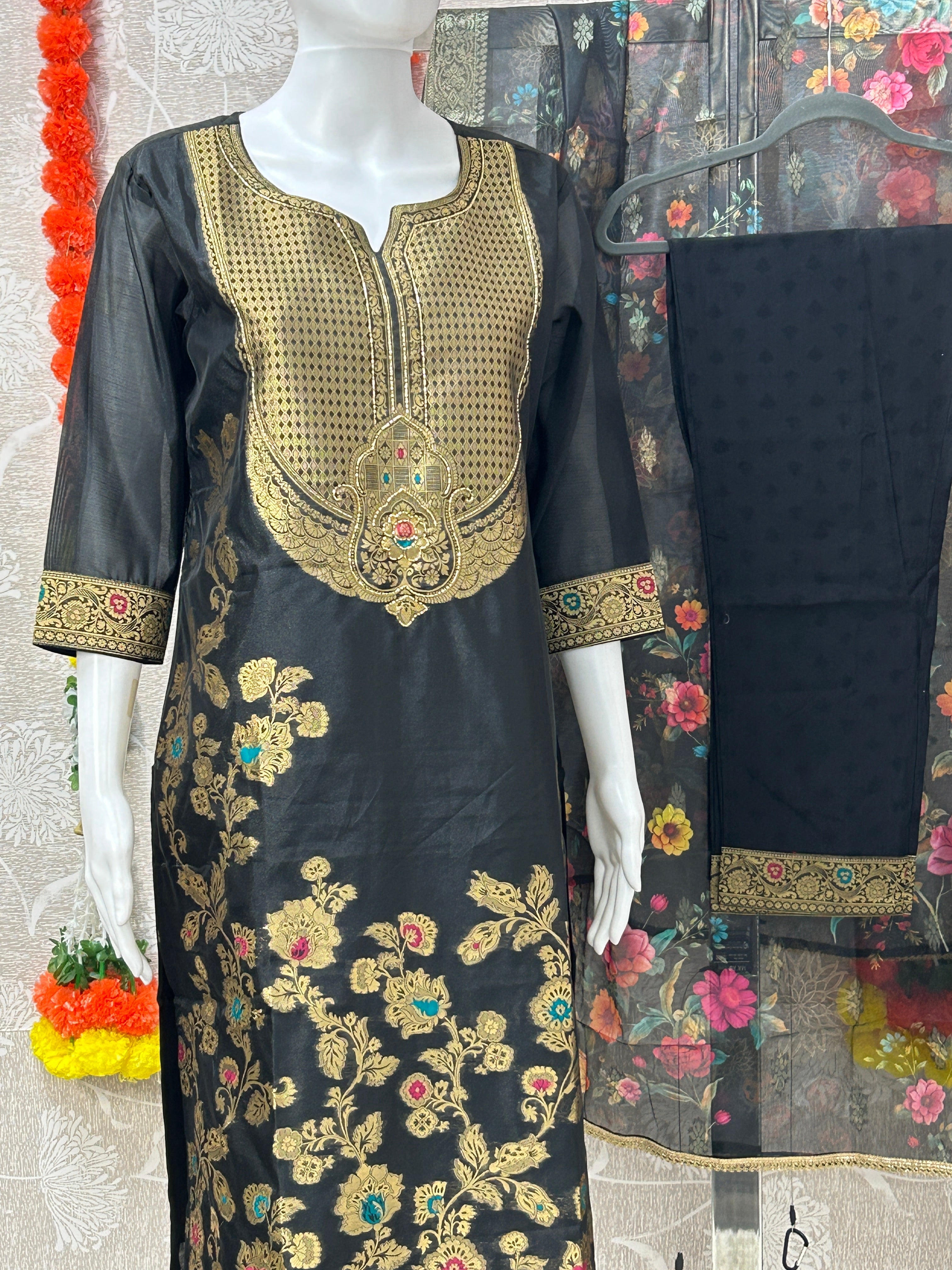 Banarasi silk salwar suit