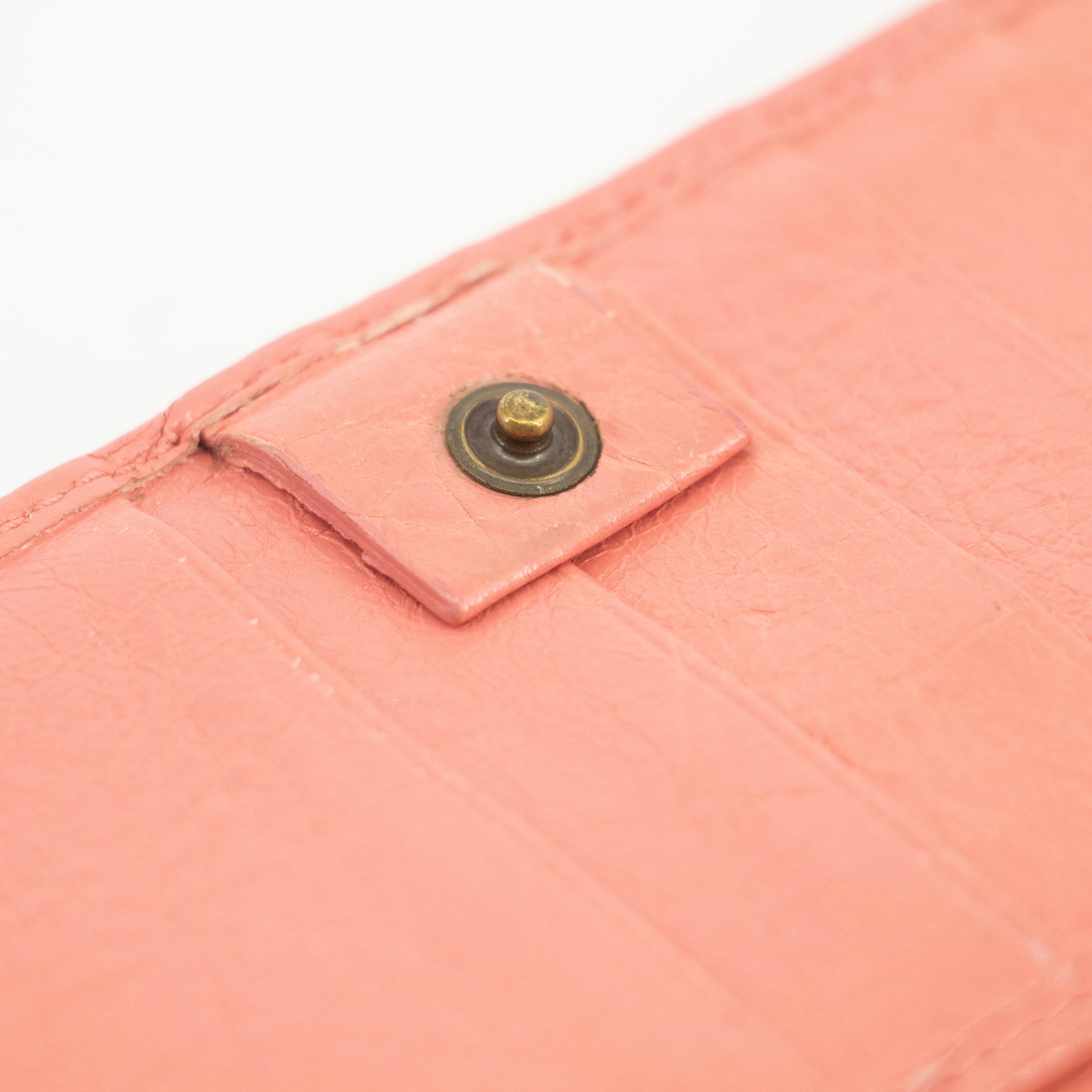 Balenciaga Pink Leather Continental Long Wallet #3691