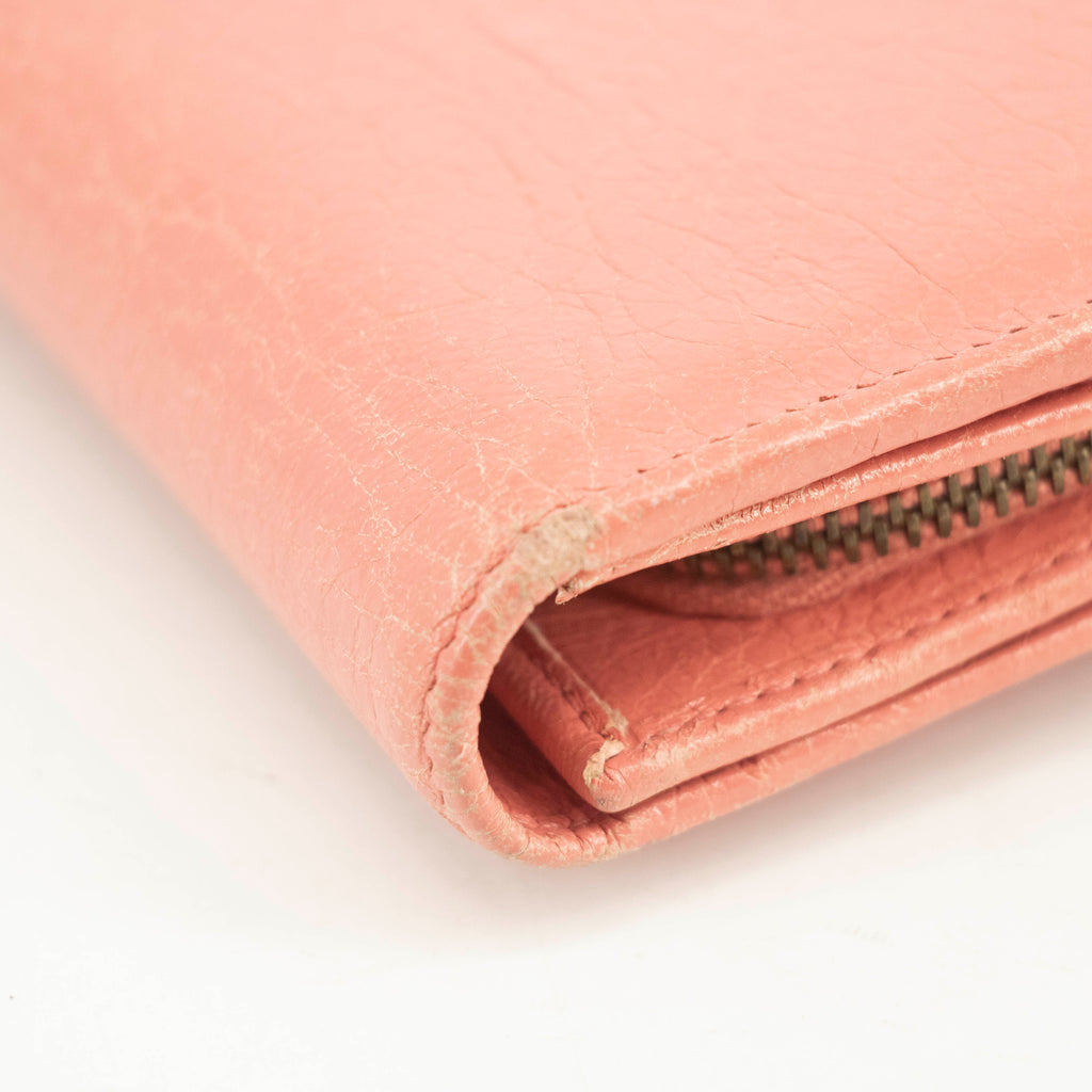 Balenciaga Pink Leather Continental Long Wallet #3691