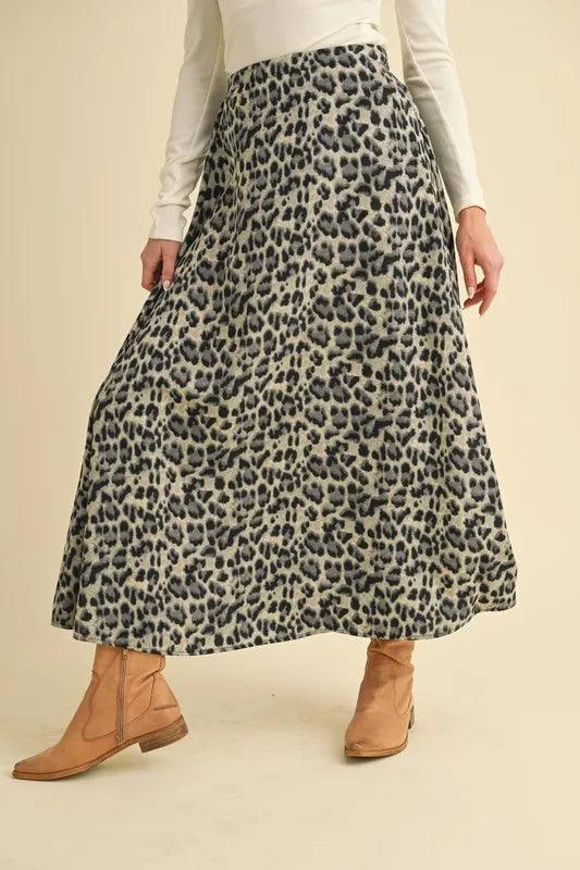 Aemi+Co Leopard Midi Skirt