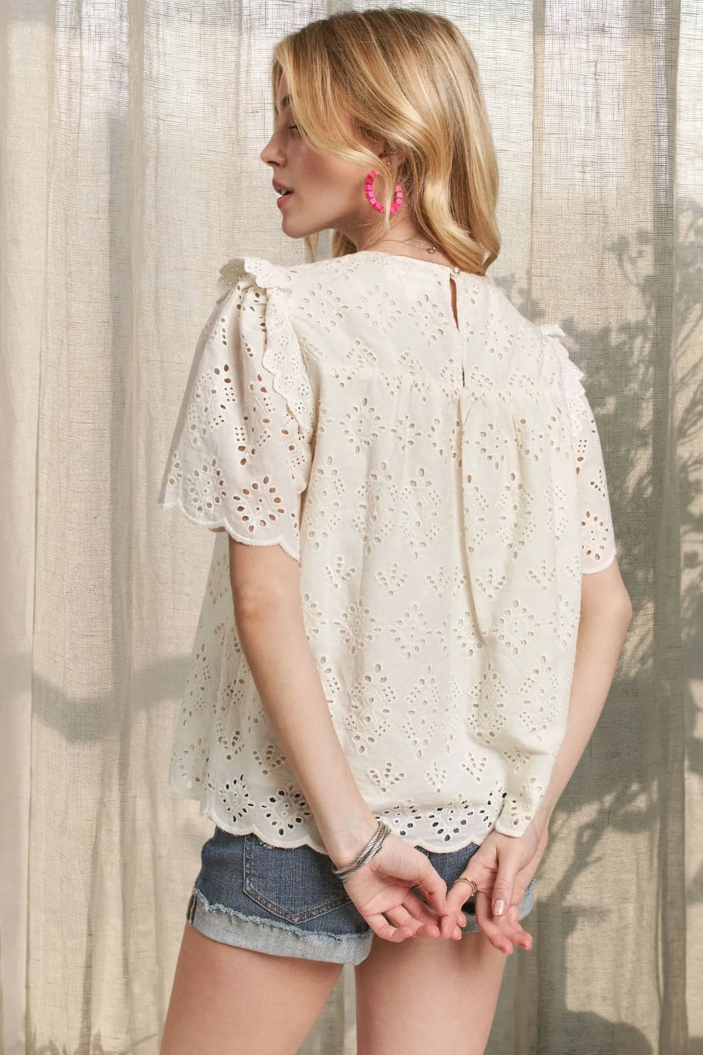 ADORA Ruffle Shoulder Blouse