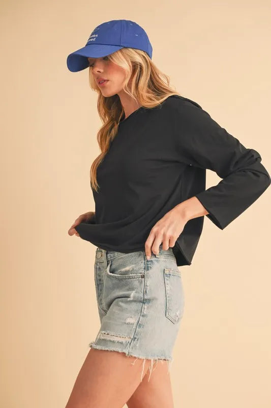 Aemi+Co Round Neck Long Sleeve T-Shirt