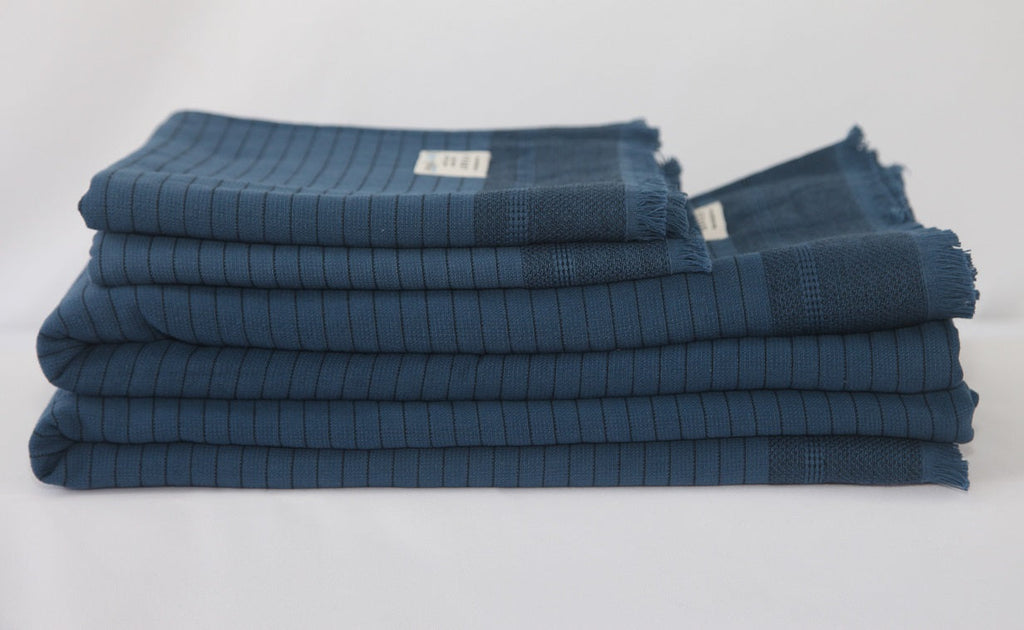 Basiclayersca Del Mar Navy Terry Turkish Towel Set Premium
