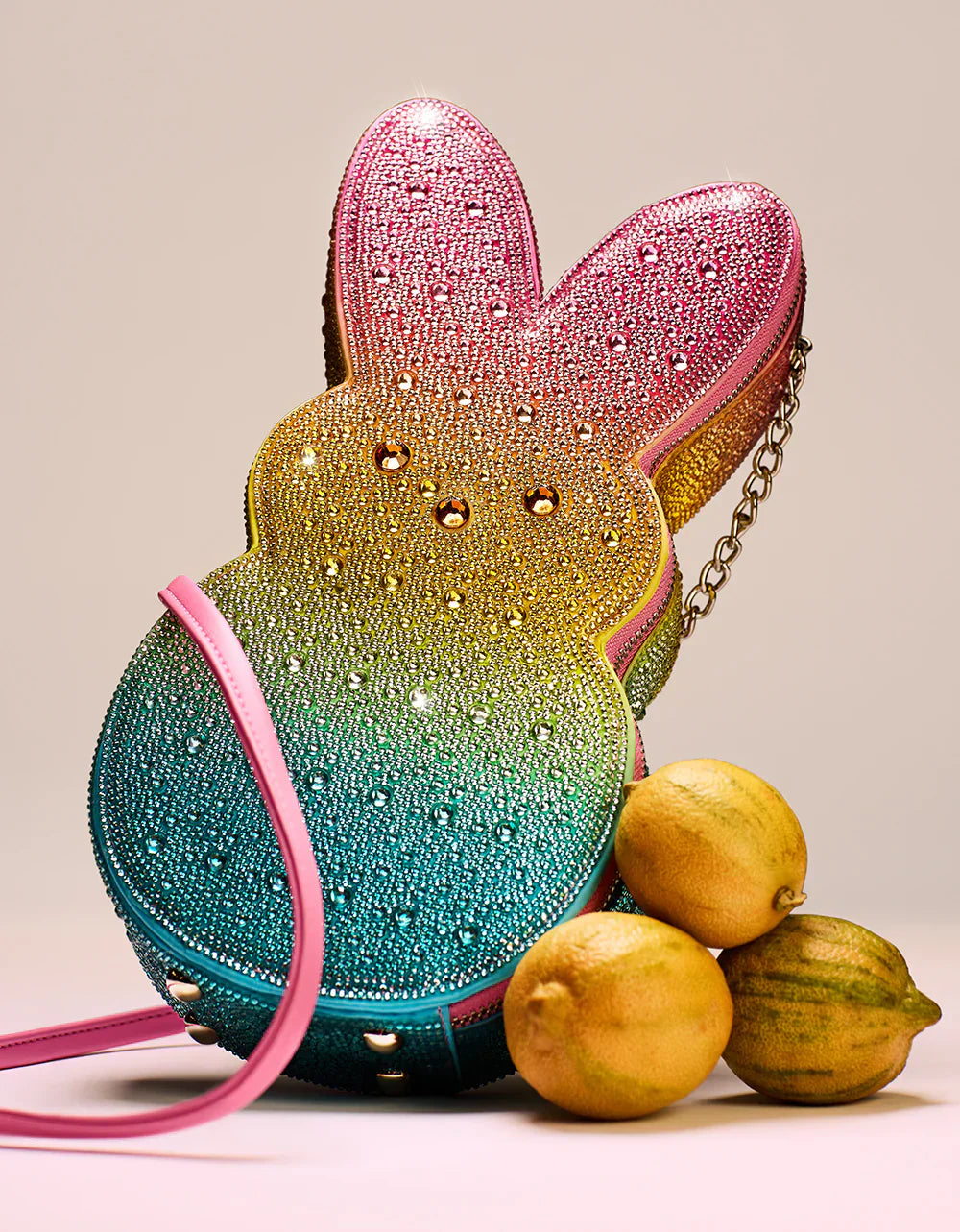 Betsey Johnson Peeps Rhinestone Bunny Crossbody Rainbow