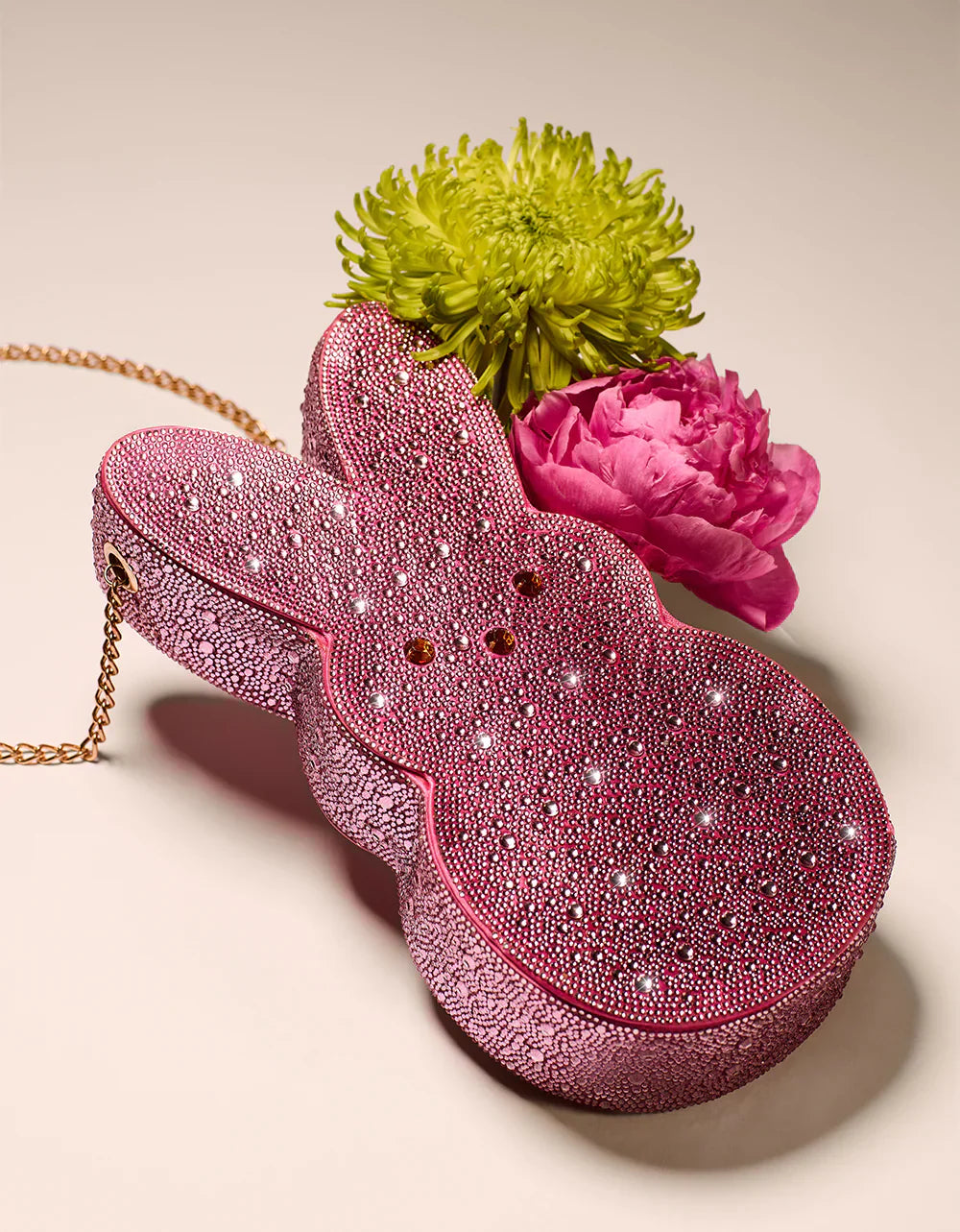 Betsey Johnson Peeps Rhinestone Bunny Crossbody Pink