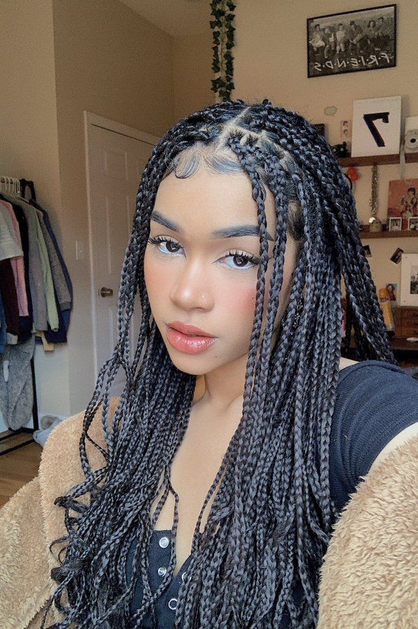 36" Knotless Box Braids Lace Front Wig | Full Lace Front Braided Wig | Synthetic Braids for Black Women