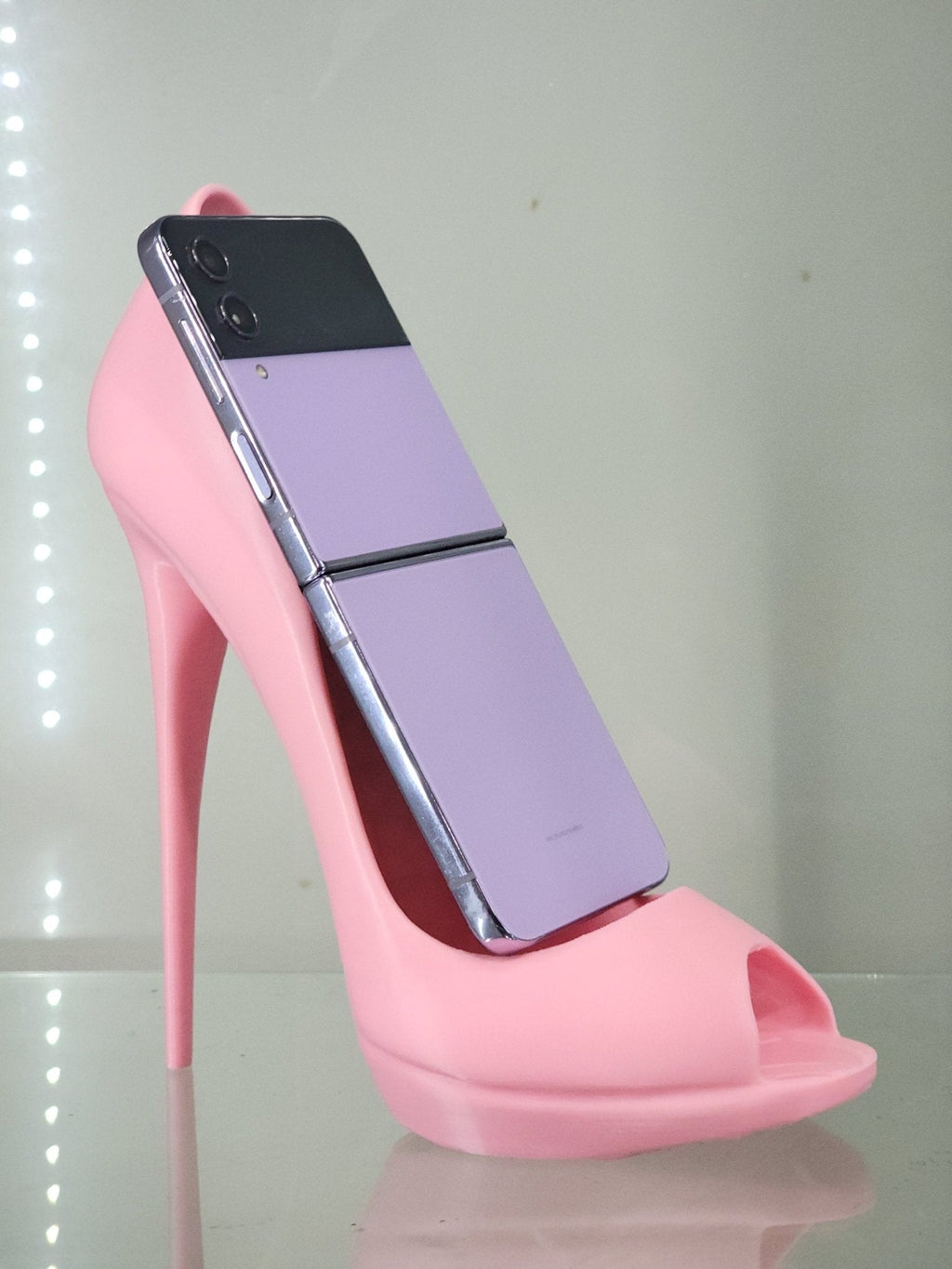 3D Printed Pink High Heel Phone Holder - Glam Desk Decor