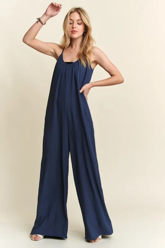 ADORA Wide Leg Casual Cami Jumpsuit