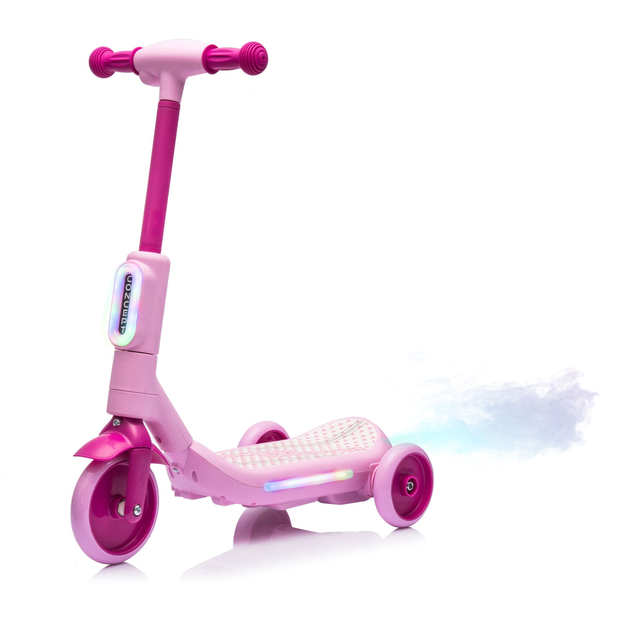 2in1 Kids Ride On Three-Wheel Balance Electric Scooter,Toy for kids,Tail Color Lights W/Spray,Wider Pedal,PU Wheels For Effective Floor Protection,Independent Light Switch With Music,For Kids 3-6