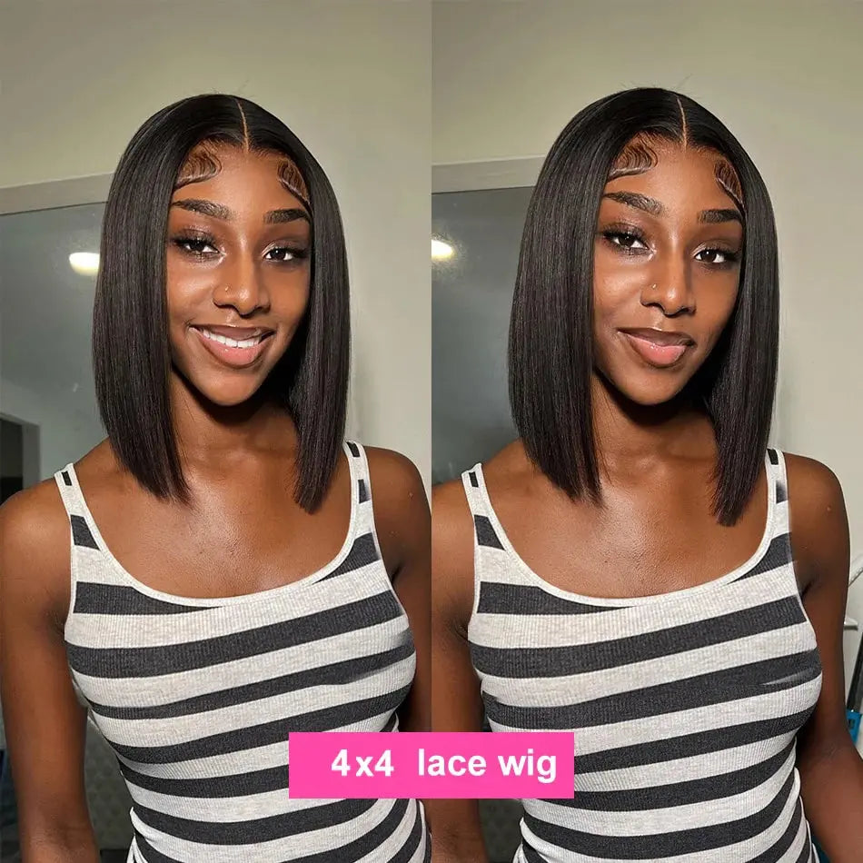 4-27 Highlight | 4-30 Highlight | Human Hair | Bob | Straight | Lace Front | Human Hair | Brazilian Short Bob Human Hair Wigs