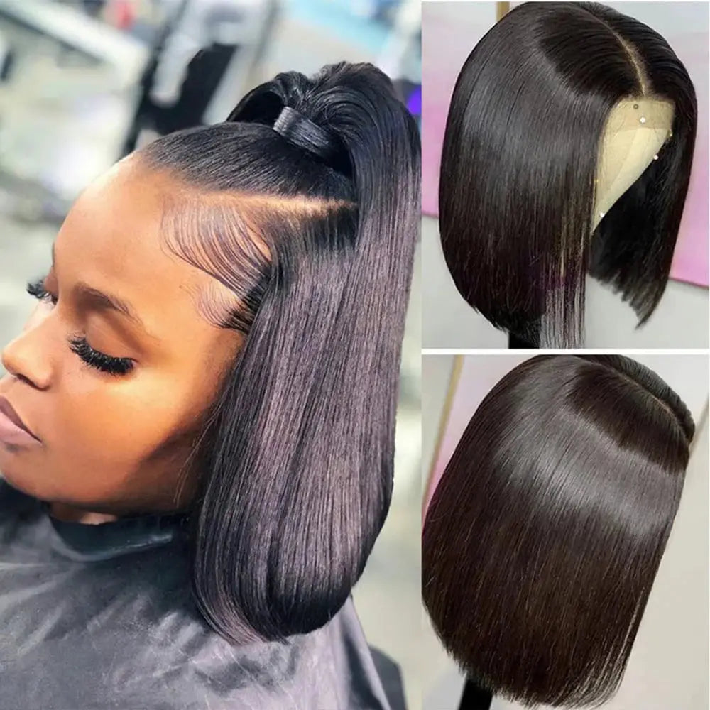 4-27 Highlight | 4-30 Highlight | Human Hair | Bob | Straight | Lace Front | Human Hair | Brazilian Short Bob Human Hair Wigs