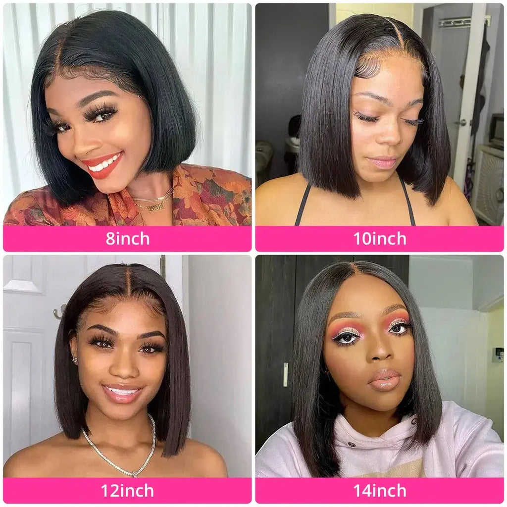 4-27 Highlight | 4-30 Highlight | Human Hair | Bob | Straight | Lace Front | Human Hair | Brazilian Short Bob Human Hair Wigs