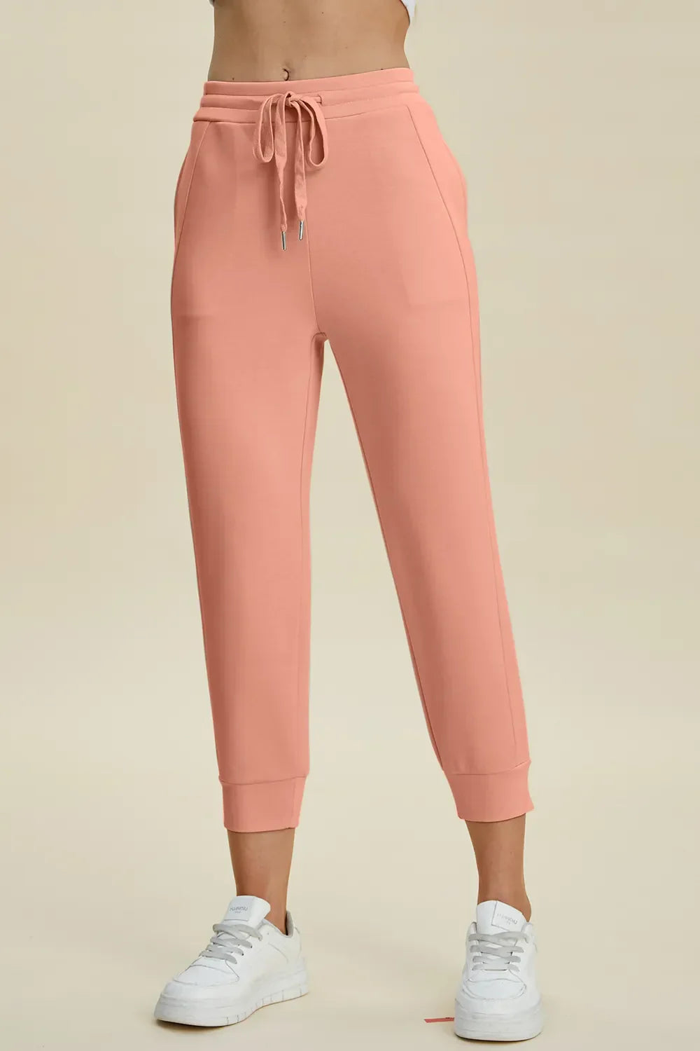 Basic Bae Air Scuba Drawstring High Waist Cropped Pants