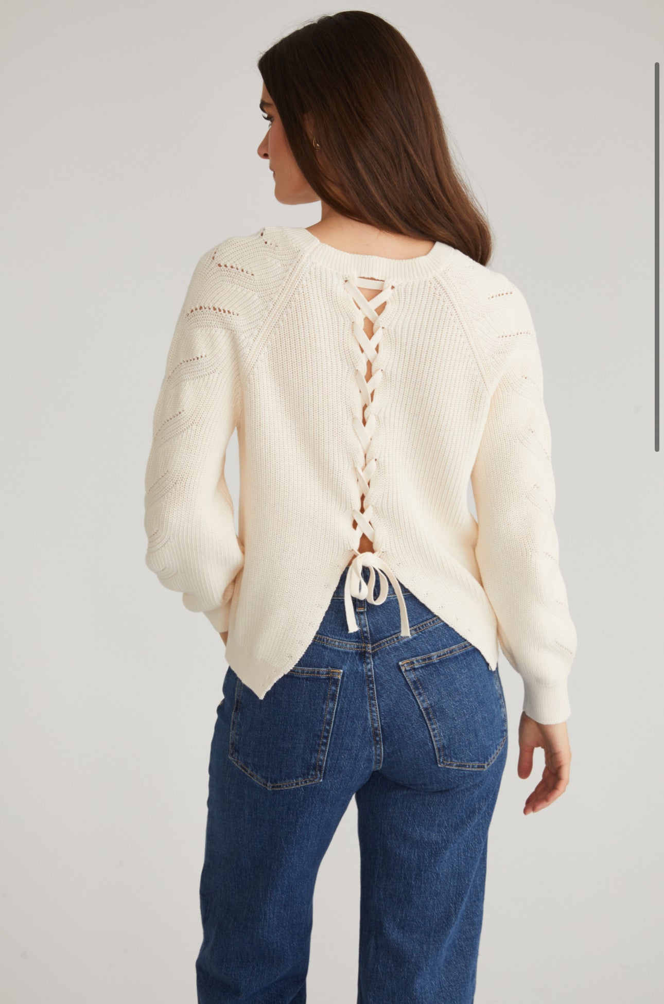 525 Lace Back Raglan Sweater