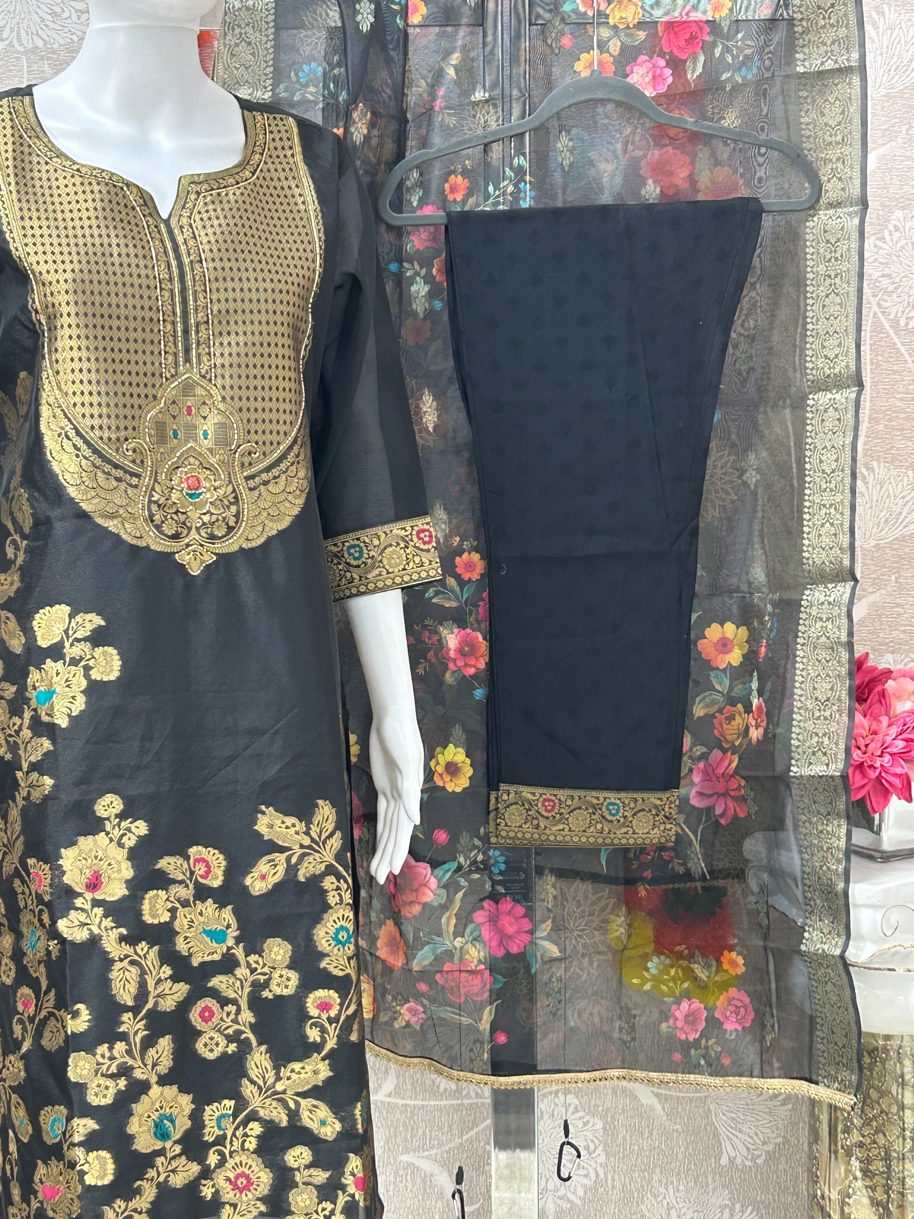 Banarasi silk salwar suit