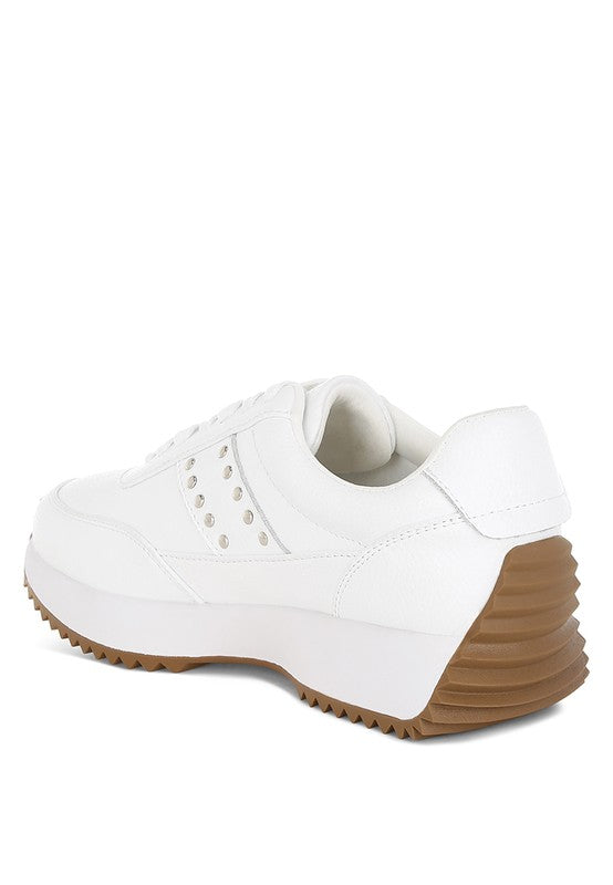 Athion Studded Real Leather Sneakers