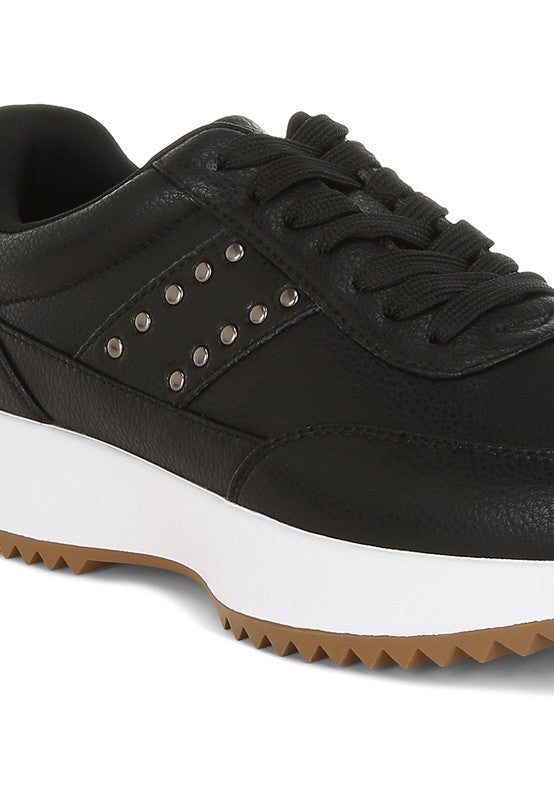 Athion Studded Real Leather Sneakers