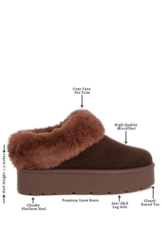 Aniso Faux Fur Slip On Snow Boots
