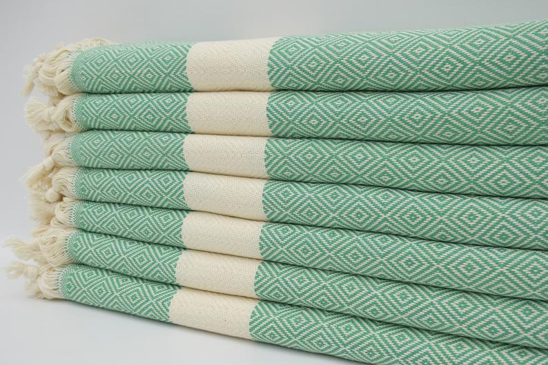 Basiclayersca Green Venice Turkish Towel 100 Percent Cotton