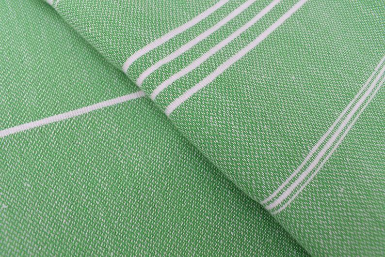 Basiclayersca Monaco Green Turkish Towel 100 Percent Natural