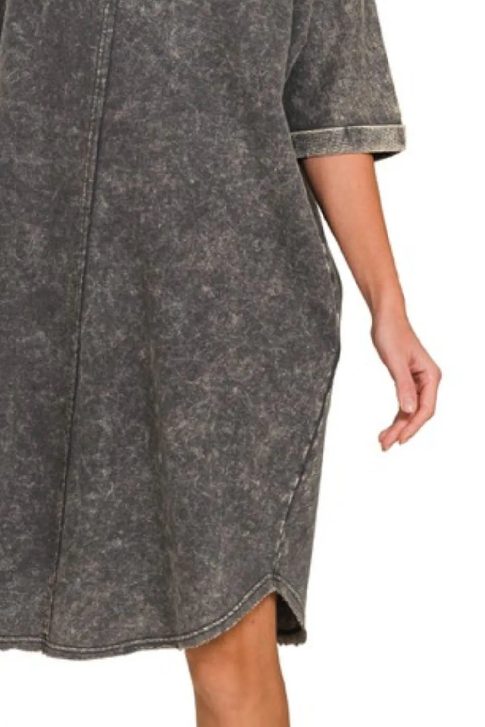 Acid-washed French Terry Tee Shirts Dress