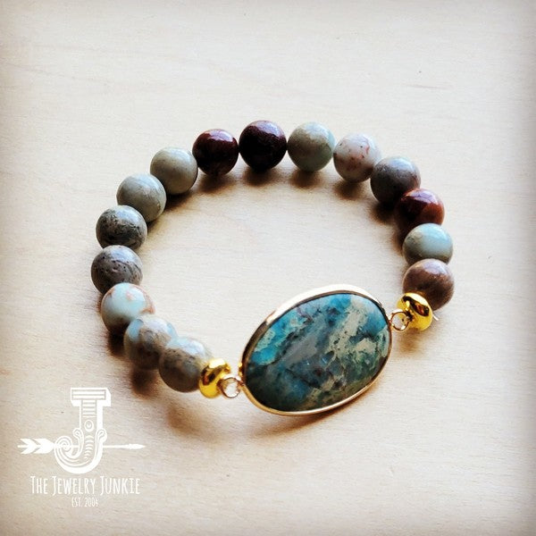 Aqua Terra Beaded Bracelet with Center Accent 809n