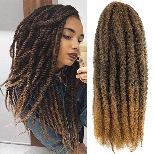 18" Marley Twist Braiding Hair | Crochet Braids | Afro Twist Kinky Hair Extensions | Ombre Colors | 30 Strands/Pack