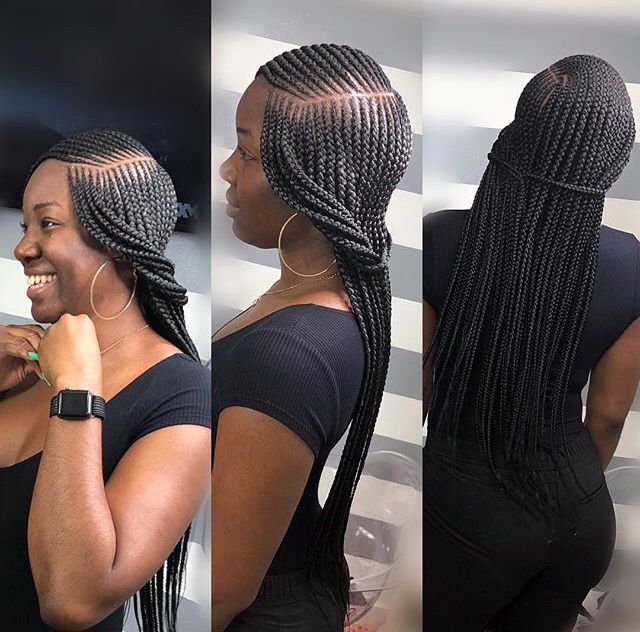36" Twist Box Braids Wig | Full Lace Frontal | Side Part | Knotless | Baby Hair | Kanekalon