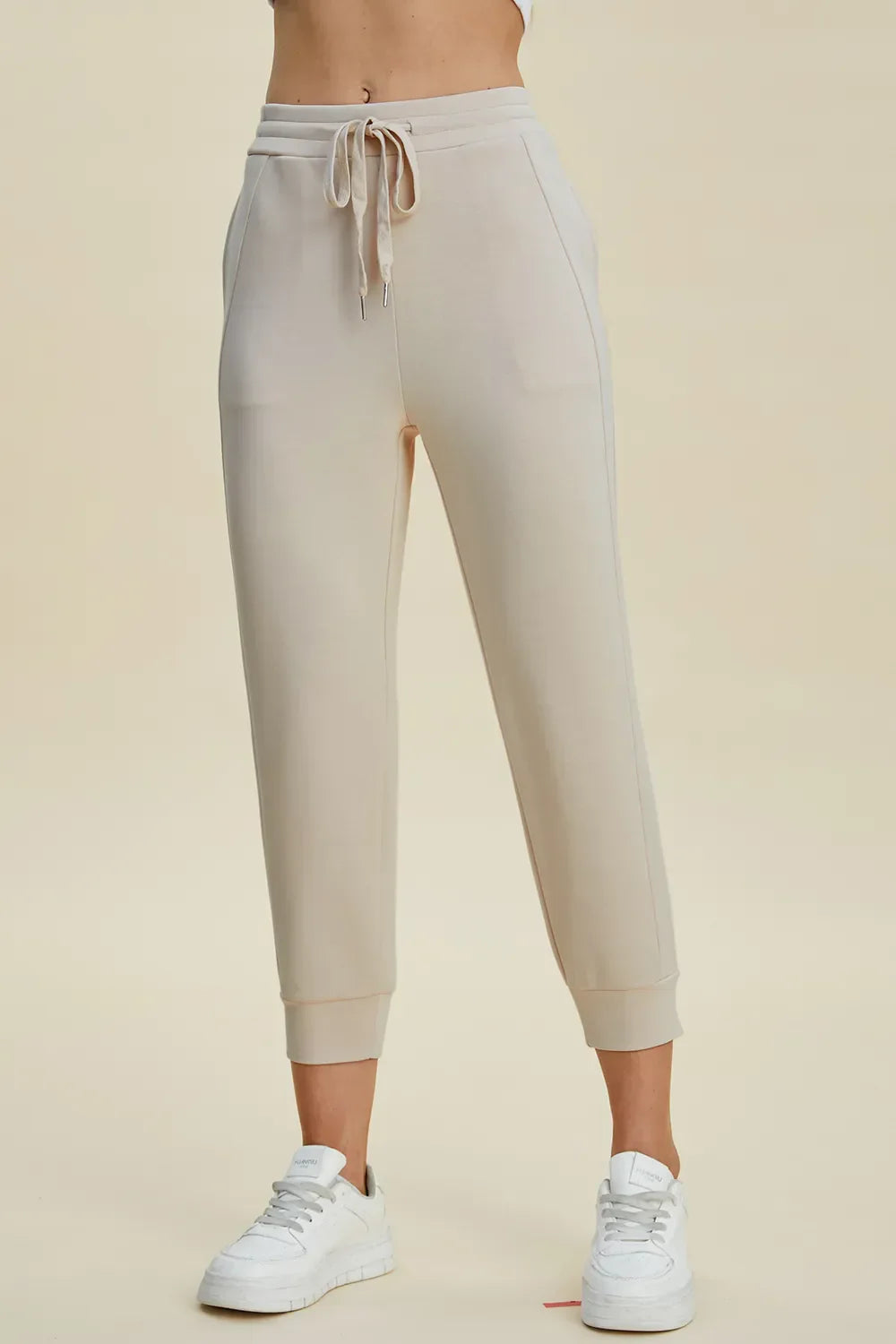Basic Bae Air Scuba Drawstring High Waist Cropped Pants
