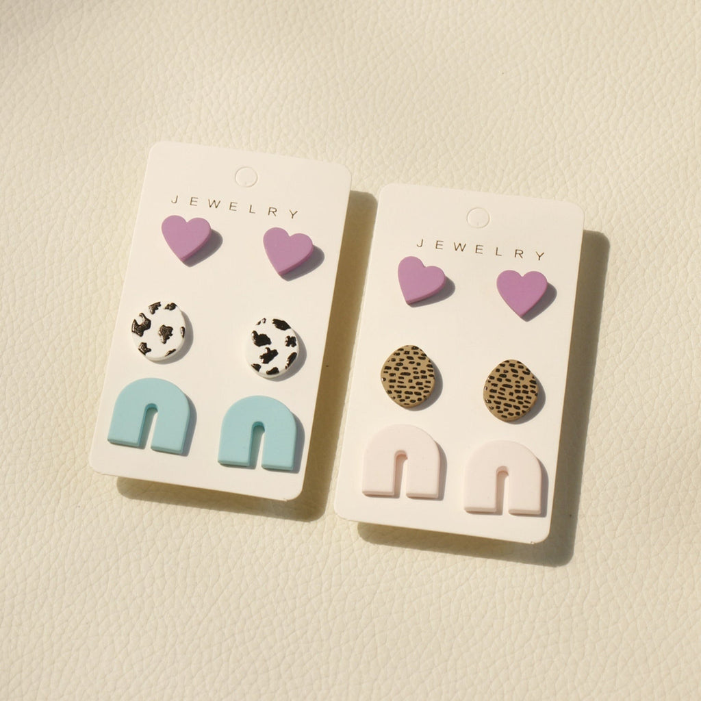 3 Piece Acrylic Stud Earrings
