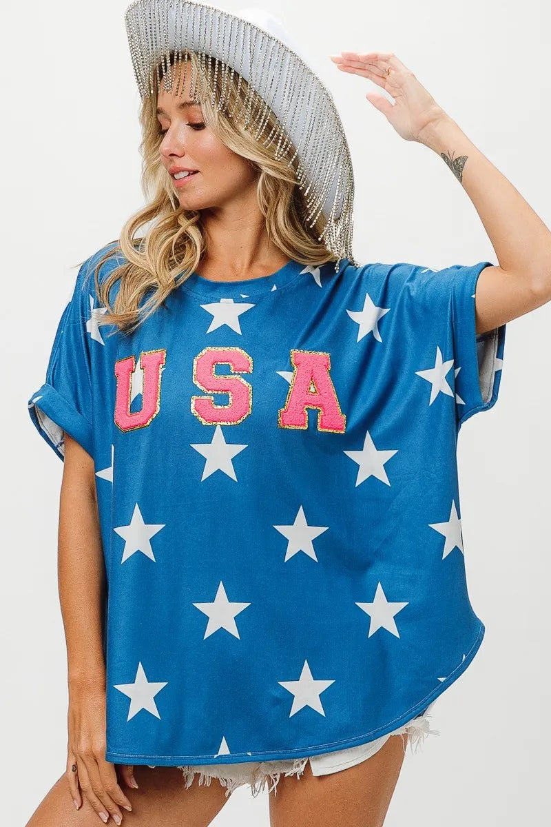 BiBi Fourth Of July Star Knit T-Shirt