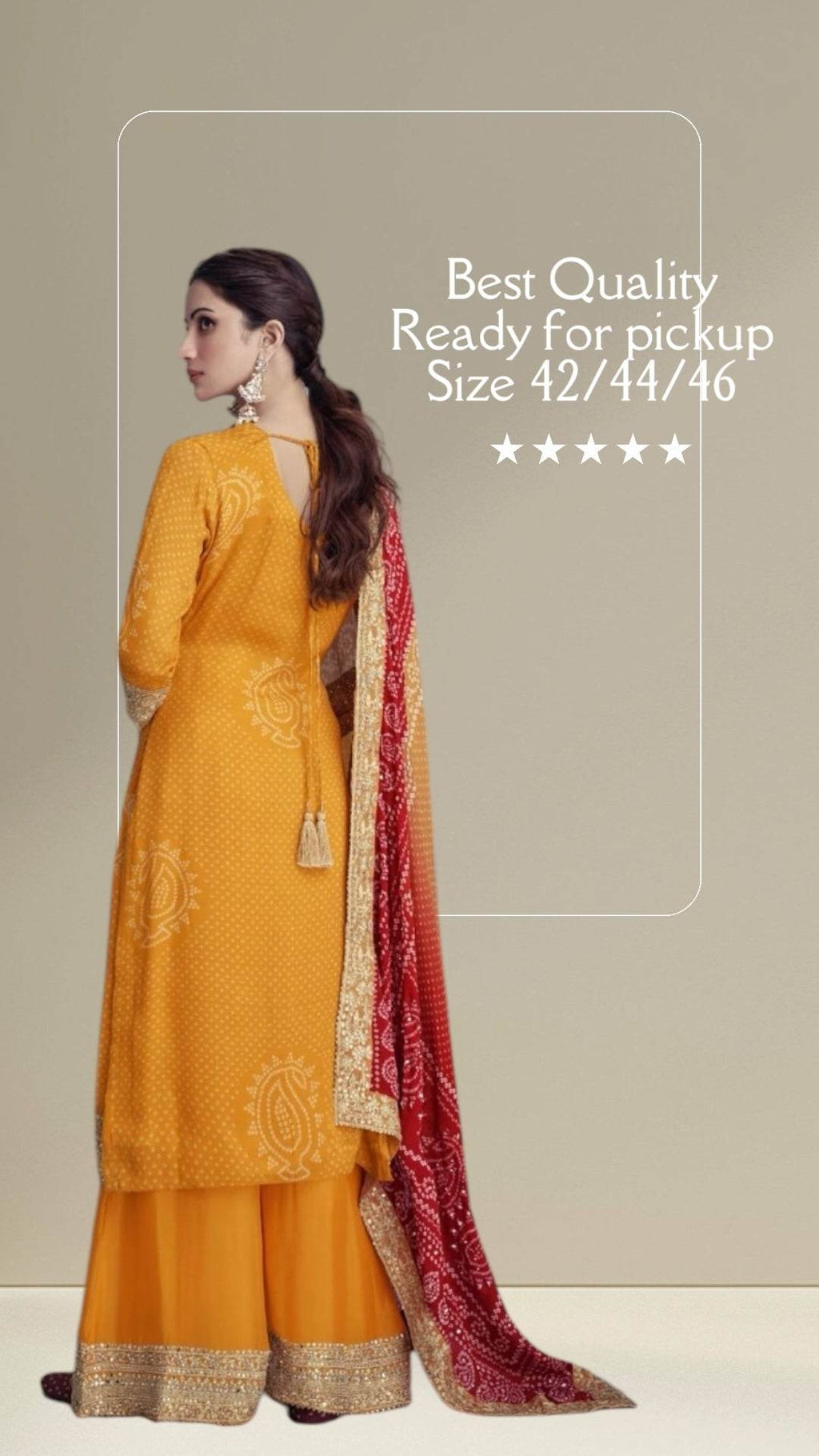 Bandhani silk party wear sharara suit