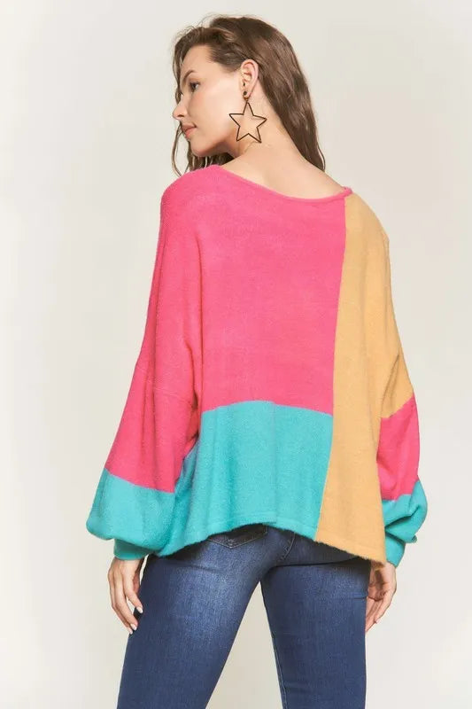 ADORA Loose Fit Colorblock Sweater