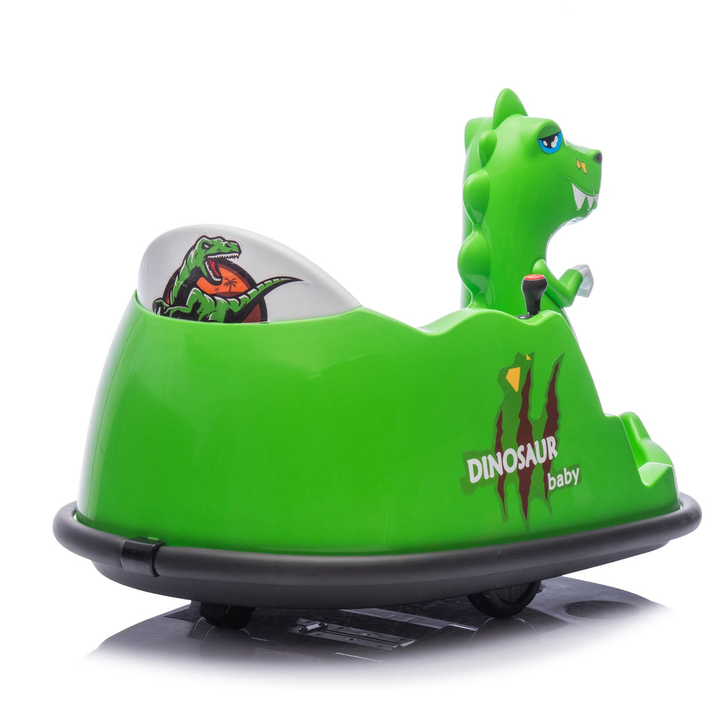 12V Kids Ride On Bumper Car W/Parents Control,Dinosaur Shape & Element Design,2WD,Spray With Light,360 Degree Rotation,Safety Anti-Collision Strip,Switchable music,Large Size Seat Design For Kids 2-5.