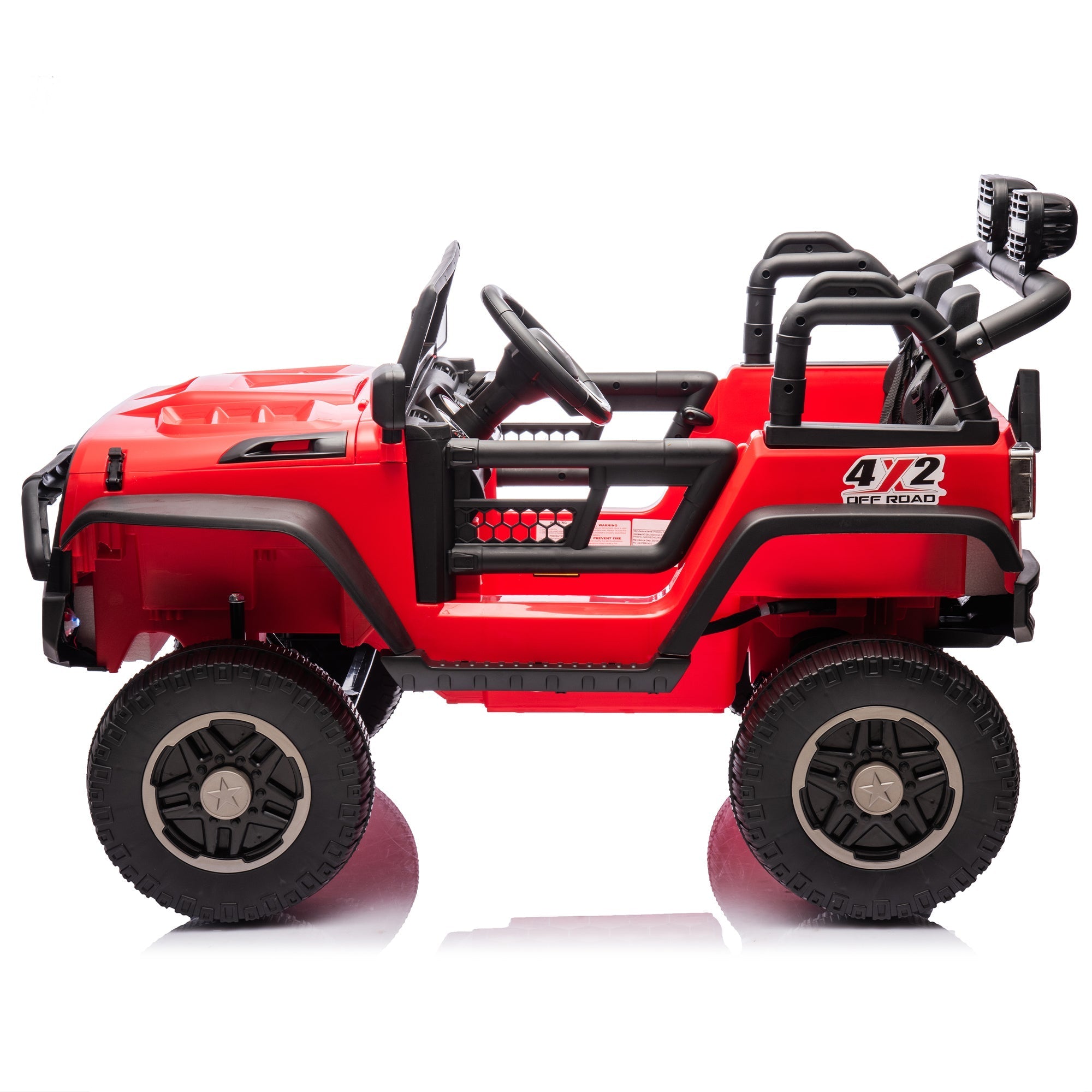 24V Two-Seater Kids Ride On Truck Car W/Parents Control,200w*2,Seat width 20.28in,Four-wheel Suspension,LED Lights,Music,MP3,Bluetooth,Two independent seat belts,Suitable for off-road For Kids Aged 3+