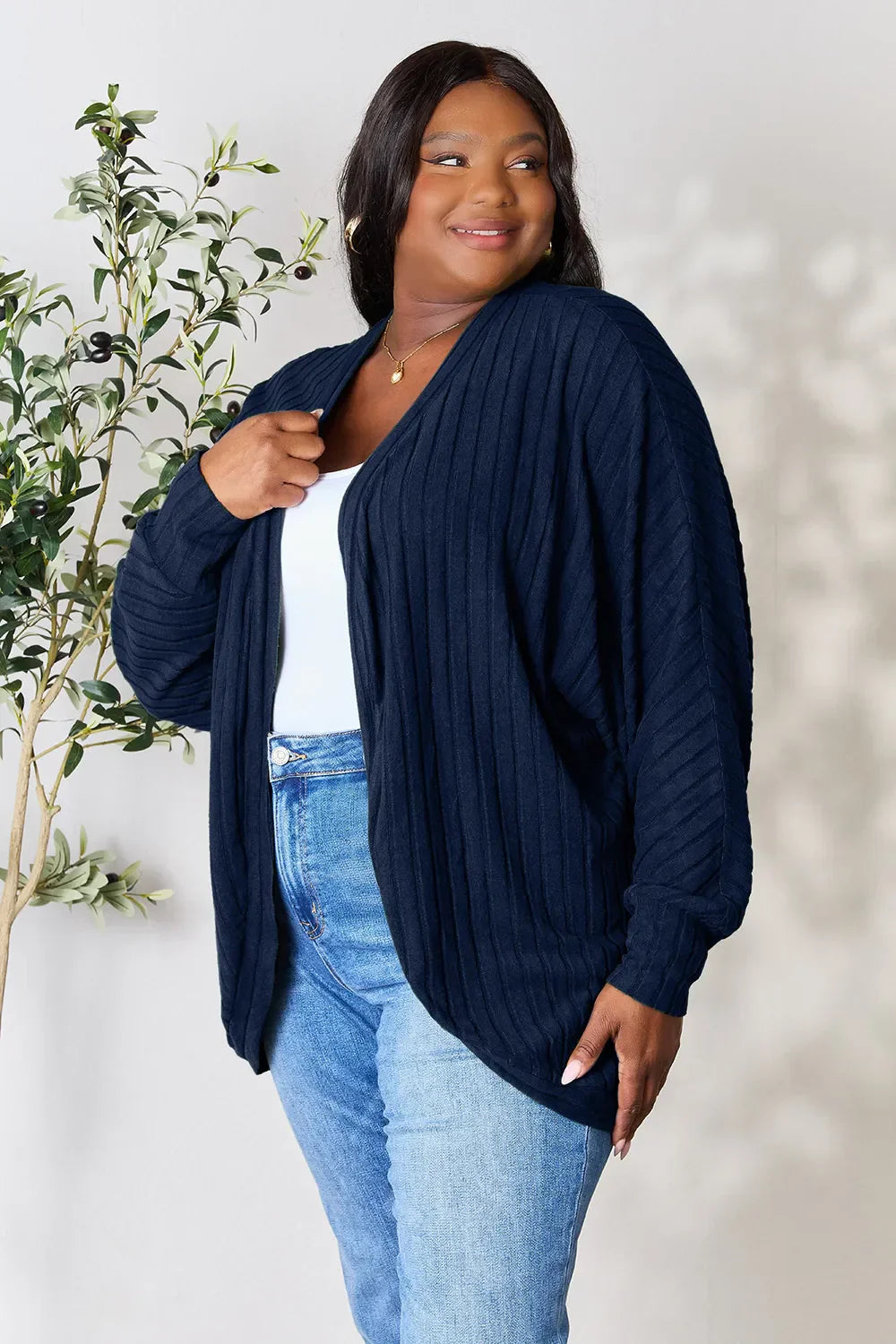 Basic Bae Ribbed Cocoon Cardigan