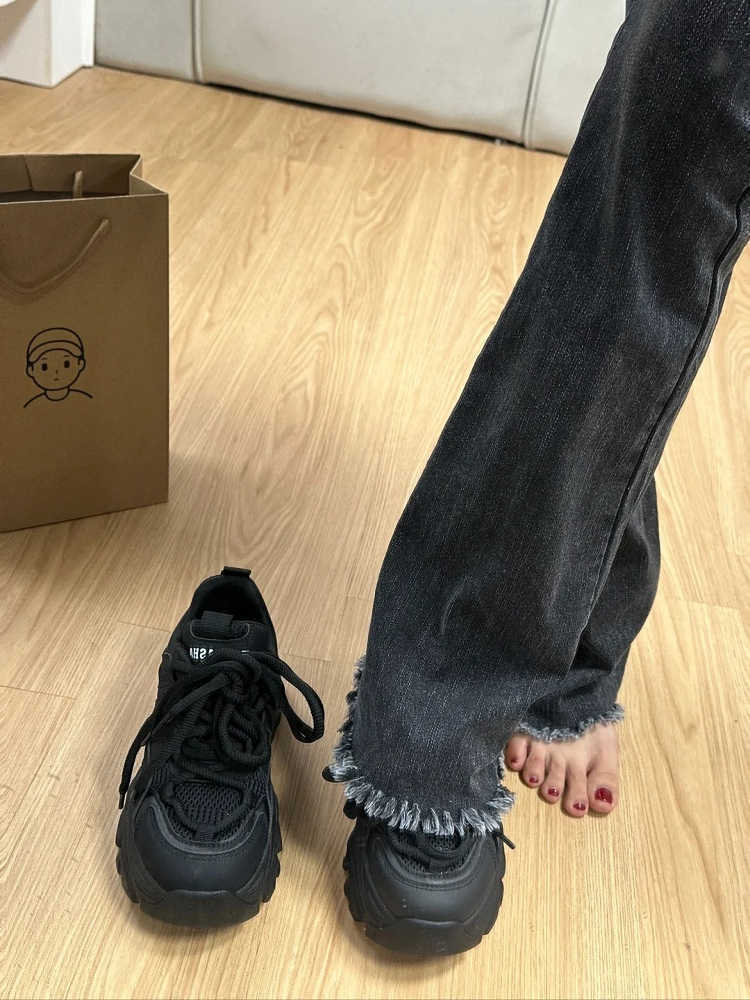 8cm Raise The Bottom Dad Shoes Women's Breathable Net Cloth Casual Shoes