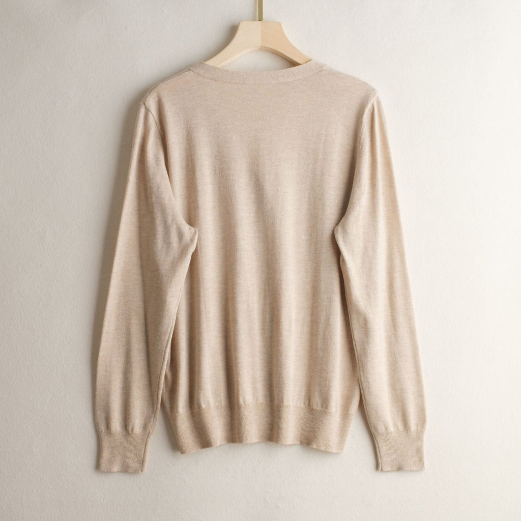 Basic Style Commuter Coat Silk Knitted Cardigan Sweater