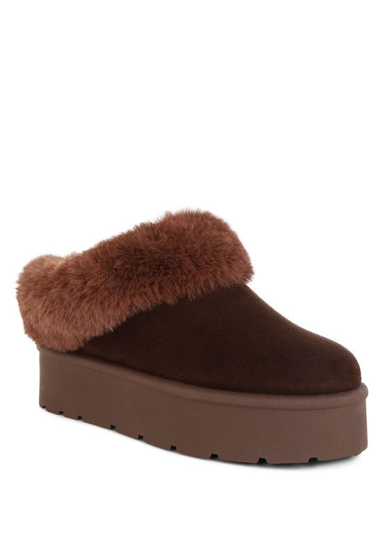 Aniso Faux Fur Slip On Snow Boots
