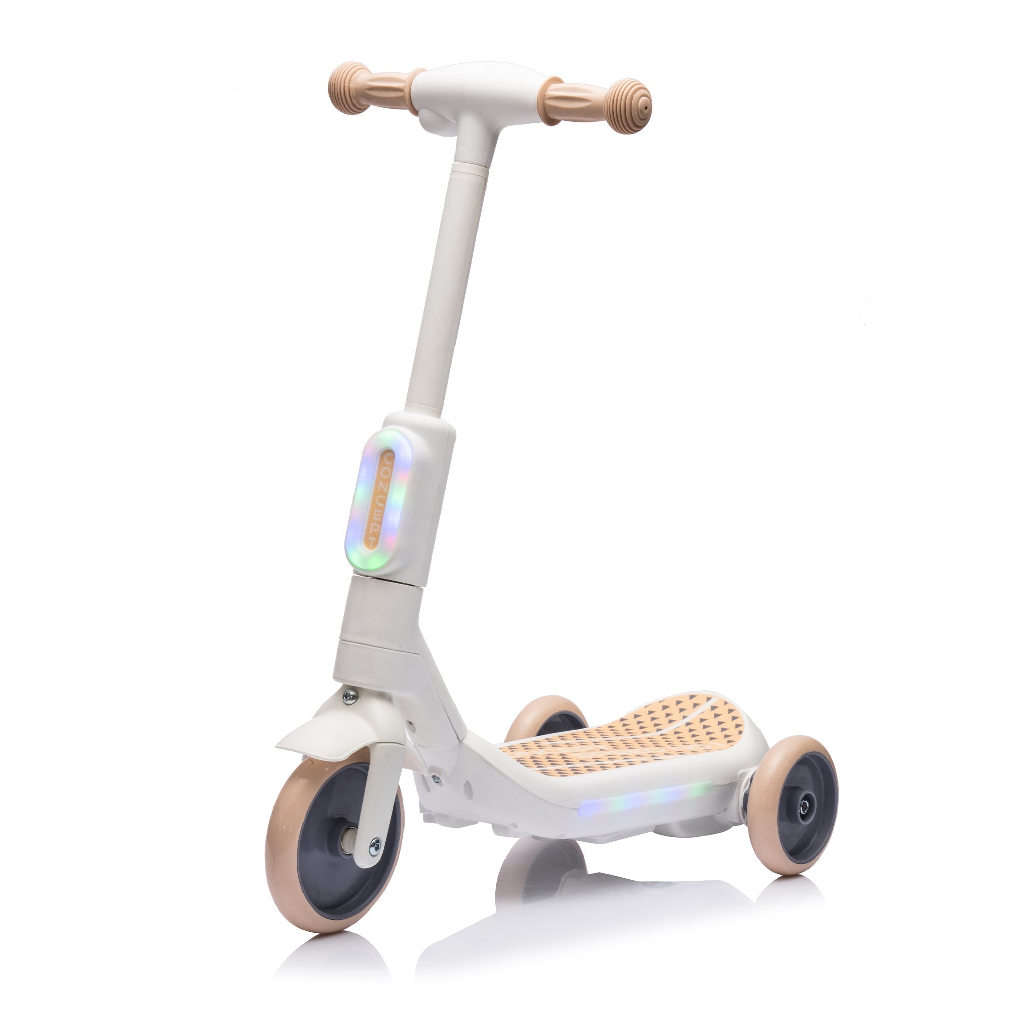 2in1 Kids Ride On Three-Wheel Balance Electric Scooter,Toy for kids,Tail Color Lights W/Spray,Wider Pedal,PU Wheels For Effective Floor Protection,Independent Light Switch With Music,For Kids 3-6