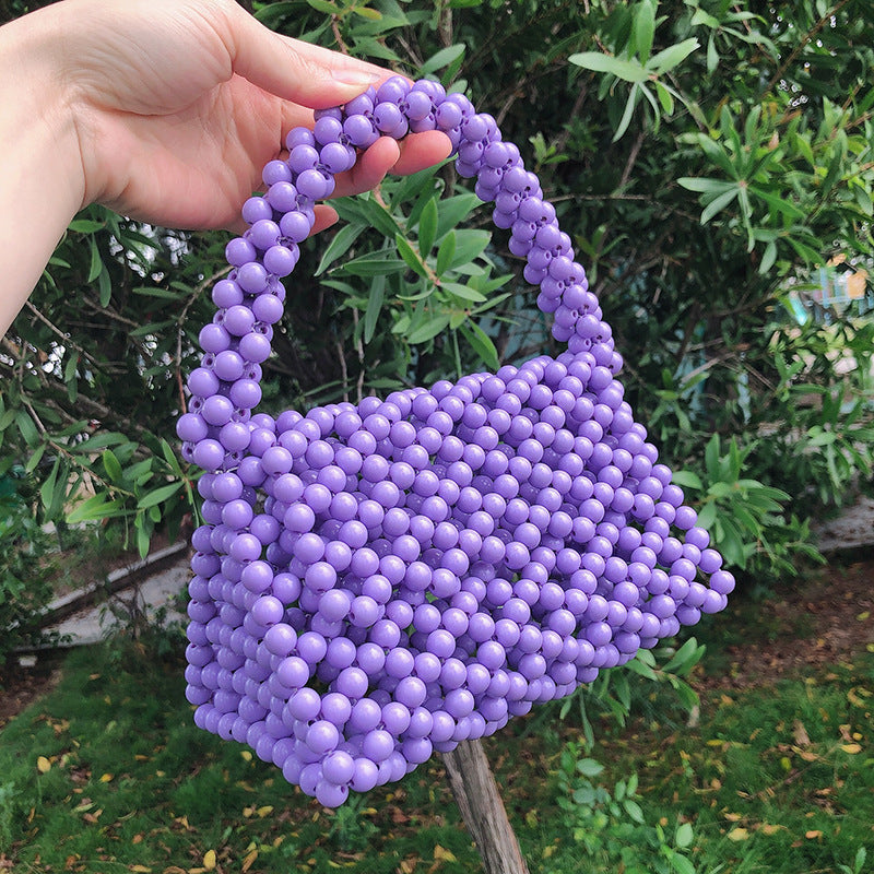 Beaded Triangle Bag Color Acrylic Handbag Three-dimensional Bag