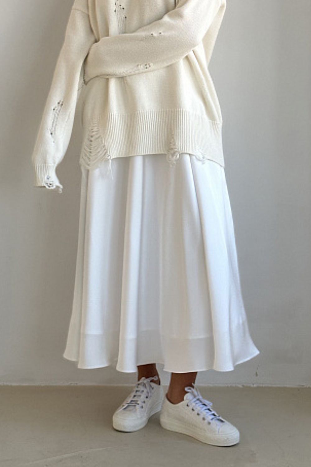 Back Elastic Waist Satin Minx Skirt