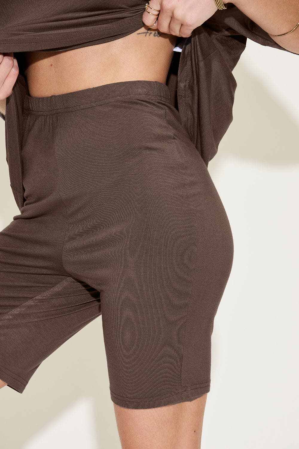 Basic Bae V-neck T-shirt & Shorts Set by Trendsi